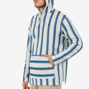 Hurley Blue and Cream Striped Hoodie